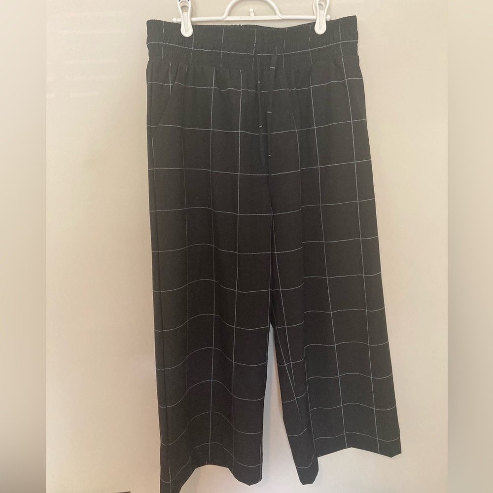 Albion Audrey Wide Leg Pants in Windowpane - Picture 2 of 6